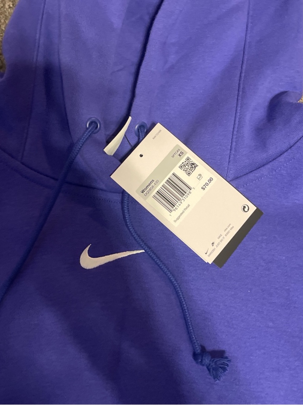 NWT Nike Purple Pullover Hoodie - Picture 2 of 2